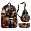 2025 Conjunto de Três Peças Mochila Escolar Mochila de Ombro Estojo de Lápis Homem de Palito de Madeira Transfronteiriço Shanhaijing Tungtungtung