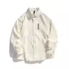 Camisa de Hombre Estilo Japonés Otoño Gama Alta Artística Simple Estampado Oscuro Diseño de Nicho Manga Larga Camisa Chaqueta