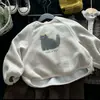 Moletom infantil com forro de fleece, estilo coreano, nova coleção outono/inverno 2026, estampa de gatinho de desenho animado da moda para bebê, peça superior espessa, versátil