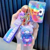 Llavero de oso electrochapado UV, muñeco de goma suave de dibujos animados, colgante para bolso, figura para máquina de garras de peluches, pequeño regalo