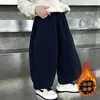 Pantalones de Felpa para Niños Otoño e Invierno 2026 Nuevo Estilo Streetwear Niños Geniales Pantalones de Chándal Sueltos Ropa de Invierno Niños Geniales Pantalones Deportivos