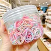 Elástico Pequeno Colorido Feminino em Lata Descartável Corda de Cabelo Estilo Coreano High-End Faixa de Cabelo Infantil Versátil Acessórios de Cabelo