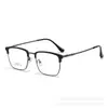 Gafas retro de medio marco para cejas para hombre, monturas ultraligeras de medio titanio con lentes graduadas, venta al por mayor