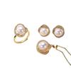 Colar de Pérolas Envolventes, Brincos de Zircônia para a Mamãe, Brincos Elegantes Femininos, Conjunto Corrente Clavicular, Corrente Clavicular Sapo Dourado
