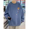 Camiseta Interior de Sudadera para Hombre con Cuello Redondo, Estilo Hong Kong, Talla Grande, Camiseta de Manga Larga Juvenil de Gama Alta, Sensación de Invierno