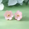 Pendientes de flor de acetato tridimensionales pequeños, frescos y lindos, exquisitos, pequeños, translúcidos, para uso diario, combinan con todo