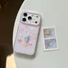 Funda rosa ins con reloj y postre de conejo para iPhone 17 Pro Max, accesorios 3D para Apple 16 Pro, 15