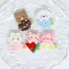 Patche de resina de animalzinho de desenho animado segurando sorvete, gel de resina creme, presilha de cabelo, joias DIY, acessórios de resina