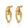 Tendencias de Moda Europeas y Americanas, Pendientes de Acero Inoxidable de Lujo Ligero, Estilo de Nicho de Gama Alta, Pendientes Geométricos Versátiles Chapados en Oro de 18 Quilates para Mujer
