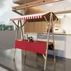 Estante de Exhibición para Puesto de Mercado al Aire Libre Caja Soporte de Venta Plegable de Madera Promocional Puesto Móvil para Mercado Nocturno Carrito Móvil