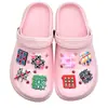 Nueva Serie Transfronteriza de Nueve en Raya Zapatos con Agujeros Charms para Zapatos Goma Suave de PVC Dibujos Animados Accesorios para Zapatos de Jardín