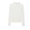 Gola Alta Outono e Inverno Feminina Cor Pura Elástica Manga Longa Estilo Simples Slim Manga Longa Camiseta Básica Top Estilo Simples Transfronteiriço