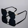 Gafas de Sol Cuadradas Metálicas de Medio Marco Nuevas Clásicas 2025 Moda Tendencia para Hombre Conducción Anti-UV