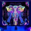 Tapiz fluorescente mandala fluorescente UV elefante tapiz fluorescente tapiz para habitación del hogar