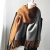Cachecol feminino de cor sólida dupla face de boa qualidade, inverno, combinação simples, estilo coreano, longo, xale, cachecol bege