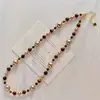 Collar Natural Fino de Piedra Ojo de Tigre Perla Shijia Cadena para Clavícula Collar Maillard para Mujer Otoño e Invierno