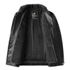Chaqueta de Cuero PU Peluda para Hombres de Mediana Edad Solapa Estilo Papá 2026 Otoño/Invierno Nueva Chaqueta de Cuero Gruesa Cálida Ropa de Abrigo Hombres