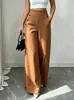 Pantalones casuales de color liso, ajustados, de tiro alto, doble botonadura, corte holgado, nuevos para el verano 2026, transfronterizos europeos y americanos