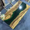 Mesa Moderna Simples de Resina Epóxi Grande Mesa de Jantar de Madeira Maciça Mesa de Chá para Restaurante de Hóspedes Mesa de Centro de Resina Madeira Maciça Mesa de Rio