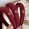 Estrella Caballo Dorado Pequeño Diadema Roja Año Nuevo Rojo Trenzada Estilo Chanel Diadema Alta Tocados de Alta Gama Accesorio para el Cabello Modelo Nuevo