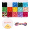 Kit de Materiales de Cuentas de Cristal Barnizado de 15 Compartimentos para Pulseras, Pendientes y Accesorios de Joyería Hechos a Mano con Cuentas Sueltas