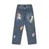Comercio Electrónico Transfronterizo Amazon Nanyou Marca de Moda CH Parche Bordado de Cuero Jeans Holgados Retro Unisex Estilo Pareja