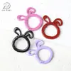 Conejo de Dibujos Animados Pintado de Colores Hebilla de Resorte Anillo Abierto Colgante Accesorios para Joyería DIY Colgante para Llavero Bolsa