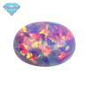 Huagang gem OPAL em forma de ovo sintético OPAL pedra nua folheado anel artificial OPAL Oval plano OP38