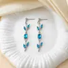 Pendientes de Hoja y Pétalo Estilo Europeo y Americano Más Vendidos Transfronterizos, Pendientes de Lujo Ligero de Hoja y Tulipán de Moda al por Mayor