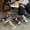 Zapatos para Niños 2025 Otoño Nuevo Modelo Estilo Coreano Moda Bloques de Color Caña Media Zapatillas Aj Zapatos Casuales para Niños y Niñas