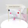 Tarjeta de Pastel Sellado Inglés Feliz Cumpleaños Decoración Enchufe Celebración de Fiesta Arreglo Suministros Bandera Banner para Hornear