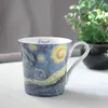 Fabricante de Xícara de Café de Porcelana Fina Van Gogh Venda Direta Xícara para Chá de Frutas Caneca Doméstica Presente Estilo Europeu Xícara de Leite de Cerâmica