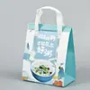 Bolsa de aislamiento portátil con velcro sellado adhesivo de doble cara personalizado bolsa de embalaje para tienda de avena para llevar bolsa de embalaje desechable personalizada