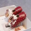 Zapatos Mary Jane de Lunares Dulces para Niñas 2026 Nuevo Estilo Primavera/Otoño Zapatos de Princesa con Adorno de Encaje para Niña Zapatos de Cuero con Suela Suave