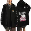 One Piece One Piece Luffy Impresso Zíper Suéter Masculino Casual Moletom Com Capuz Top Cardigan Jaqueta