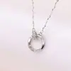 Yuebao Jewelry Anillo Doble Mobius de Plata de Ley S925 Geométrico Simple Moda Clavícula de Gama Alta Venta Caliente Transfronteriza