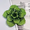 Acessórios de Joias com Strass de Camélia Transfronteiriços Flores Tridimensionais de Sapato de Camada Dupla Acessórios para Roupas Acessórios de Broche para Headwear DIY