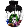 Suéter de manga larga con estampado digital 3D transfronterizo para hombre, sudadera con capucha de calavera de terror de Halloween, estilo europeo y americano, para comercio exterior
