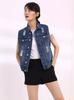 Chaleco de Mezclilla Roto Talla Extra para Chicas Gorditas, Chaqueta para Mujer 100kg Casual Sin Mangas Talla Extra Grande