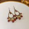 Pendientes Bohemianos de Piedra Natural con Borla en Forma de Gota de Agua Estilo Étnico Retro Personalizados Pendientes de Lujo Ligero de Gama Alta para Mujer Venta al por Mayor