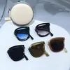 Óculos de Sol Dobráveis Novo Estilo para Mulheres, Alto Padrão, Proteção UV, Roxo Ameixa, Fazem o Rosto Parecer Menor, Óculos de Sol Estilo Live-Stream do Tiktok