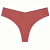 Tanga Feminina Sem Costura de Seda Gelada Transfronteiriça Estilo Europeu e Americano T-Back Invisível Respirável Cintura Baixa Fitness Bikini Calcinha