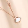 Nuevo Collar Original Wancheng Primavera y Verano para Mujer Plata de Ley Estilo Coreano Lujo Ligero Hermoso Diamante de Fritillaria Lazo Colgante de Concha