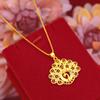 Vietnam areia Dourado Pavão tela aberta pingente latão banhado a ouro dupla onda de água colar joias de casamento atacado transfronteiriço