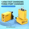 Cargador de Teléfono Móvil de Nuevo Modelo Transfronterizo Doble PD + Doble USB Tipo-C Puerto Múltiple Estándar Europeo y Americano Cargador de Viaje