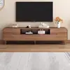 Rack de TV para Sala de Estar, Conjunto de Mesas de Centro para Apartamento Pequeno, Design Moderno Simples de Chão com Cantos Arredondados, Novo Modelo 2025
