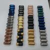 Acessórios de aço inoxidável fivela de contas planas de aço inoxidável fivela magnética redonda forte pulseira de cordão de couro fivela magnética pulseira anel de mão escama de dragão fivela