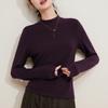Capa Base Negra de Cuello Alto para Mujer con Acabado de Alta Gama, Tejido de Punto Otoño e Invierno, Ropa para Mujer Tallas Grandes, Nuevo Top de Lana Merino 2026