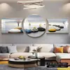 Pintura Decorativa Novo Estilo Parede de Fundo de Sofá Pintura de Paisagem Estilo Chinês Luxo Leve Moderno Simples Pintura de Diamante Quarto Mural Redondo