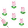 Pétalos de tulipán de vidrio con degradado colorido, hojas de flores, material de cuentas para bricolaje, pulseras, pendientes, accesorios de joyería